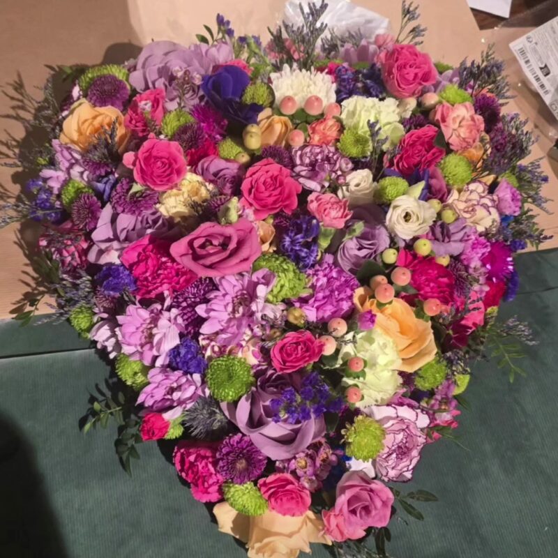 Farverigt Blomsterhjerte